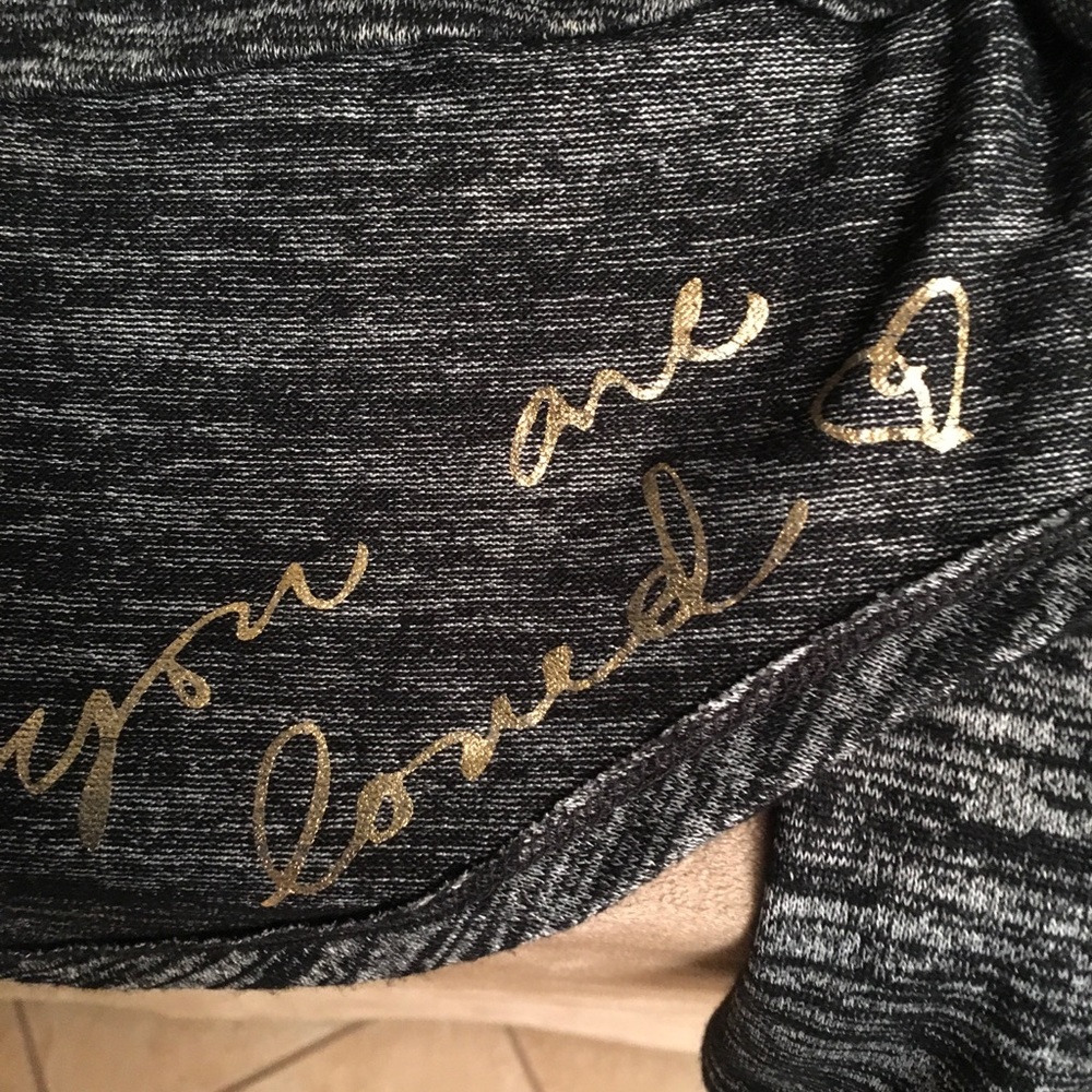 Lucky Brand Black/Grey Cold Shoulder Top - Picture 6 of 8